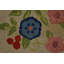 Vintage Mid Century Floral American Oval Hooked Folk Art Rug