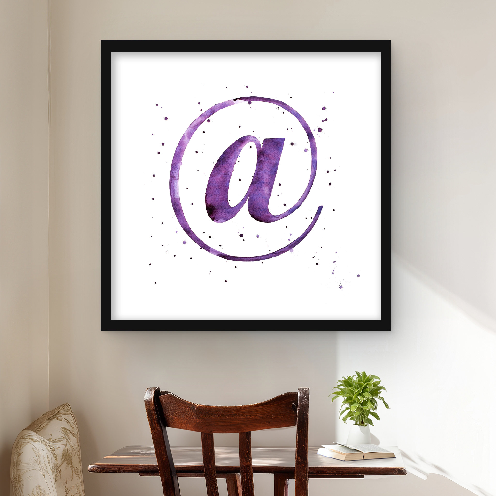 Lark Manor™ At - Purple Typo & Symbols Framed Matted Print | Home Decor ...