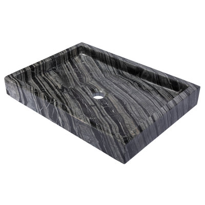 Lavabo de salle de bain vasque rectangulaire en pierre
