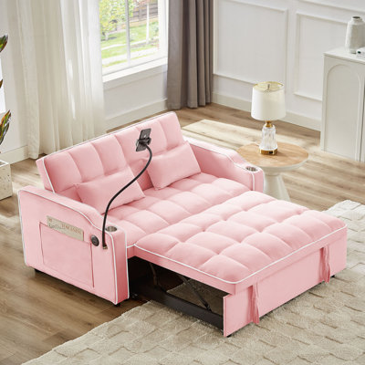 Pull-out Sofa Bed, Adjustable Back and with USB port