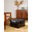 Solid Handmade Buffalo Leather Square Pouf (Recycled Foam With Fibre Fill)-1114853572-1114853574