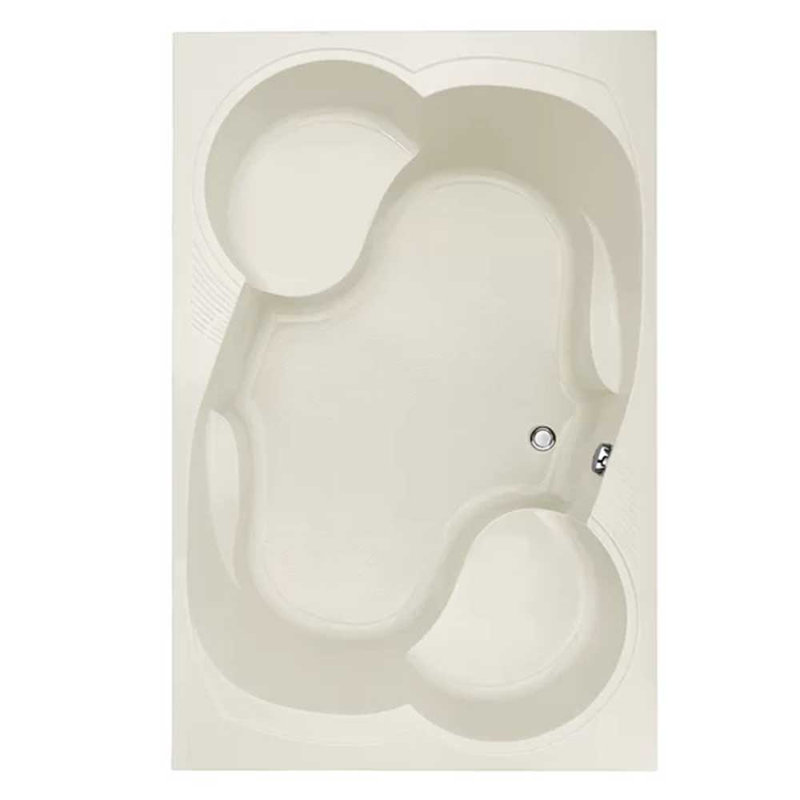 Makyla 75'' L Soaking Bathtub, Biscuit, Polished Chrome