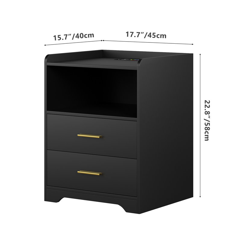 2 Drawer Bedside Table, White