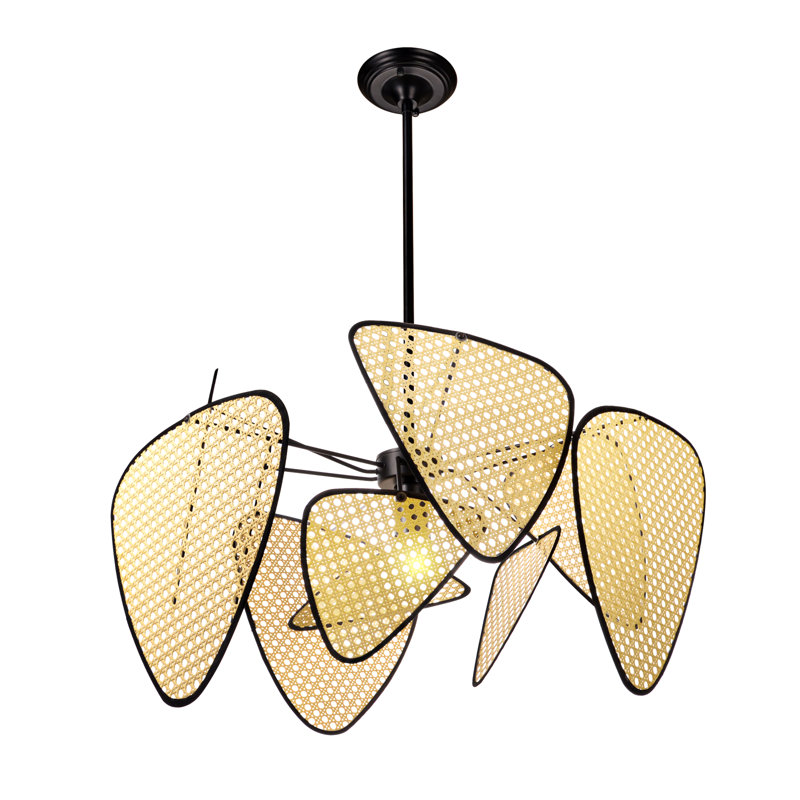 Luminaire suspendu 1 lumière jaune Amberlyn, H 57 po x l 31 po x P 31 po