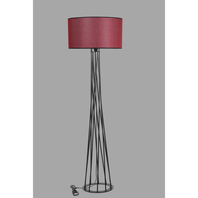Widger 170cm Schwarz Traditional Floor Lamp, Claret Red
