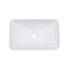 Lavabo de salle de bain semi-encastré en céramique 19 po x 12 po - vasque de comptoir blanche et noire | Idée de cadeau-122712250