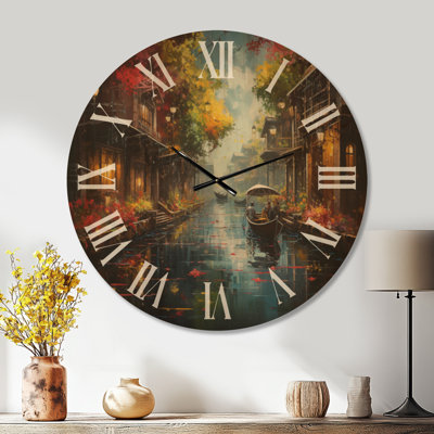 Horloge murale en bois surdimensionnée, Thailande