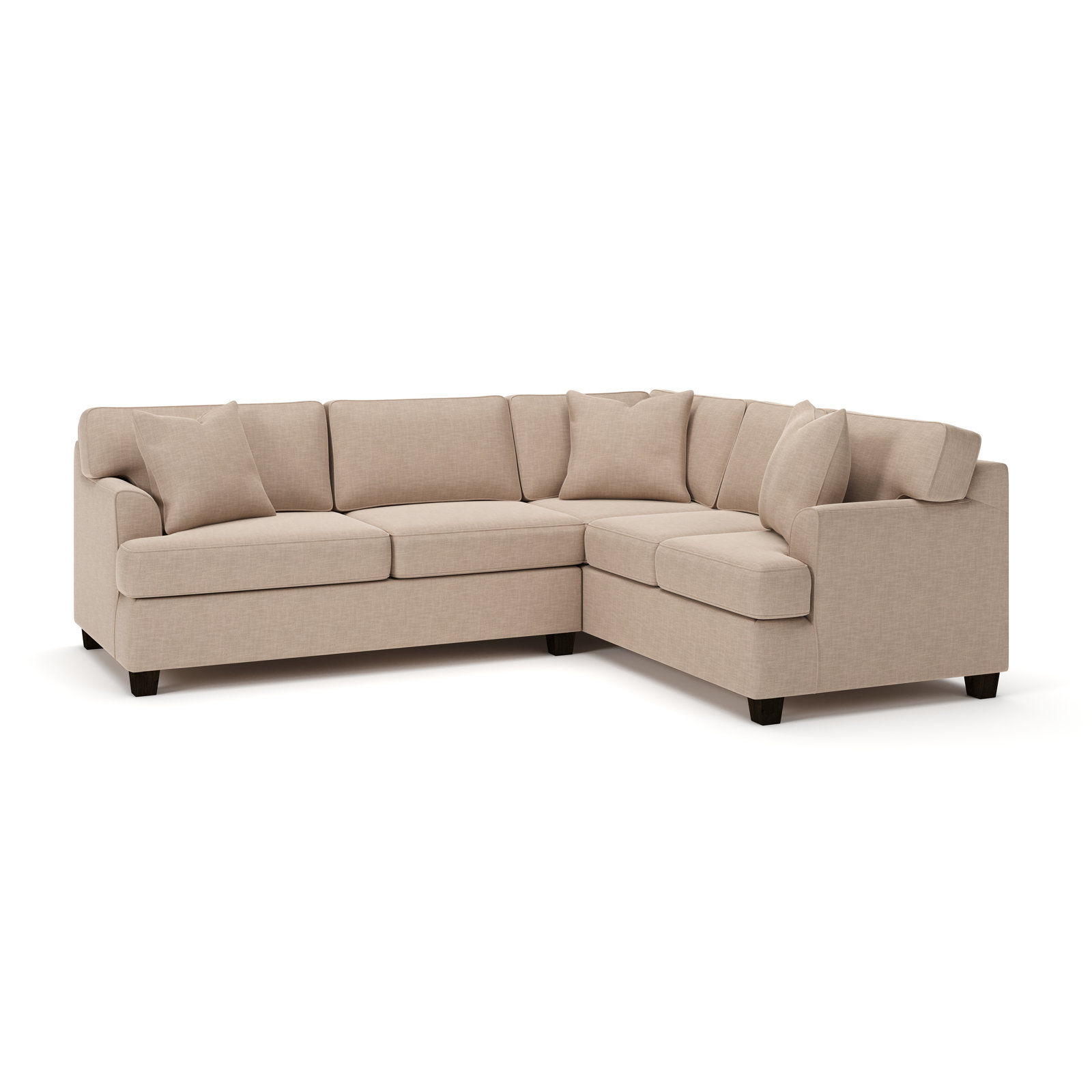 Conradina Upholstered L-Sectional, Conversation Linen Basketweave, Right Hand Facing