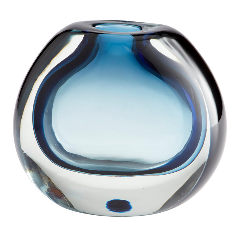 Jacinta Glass Table Vase, 5.75" H x 7" W x 3.75" D