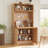 Compact Kitchen Pantry Buffet with Foldable Workstation and Power Outlet-889476008