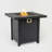 28-Inch Iron Square Propane Fire Pit Table