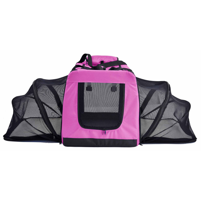 Cage pour chien extensible à double face pliable en métal Pet Hounda, Petit (H 15,7 po x l 15,7 po x P 22,8 po), Rose