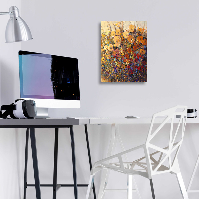 «Bright & Bold Flowers II» par Tim O'Toole, art mural en verre acrylique, H 16 po x l 12 po x P 0,13 po