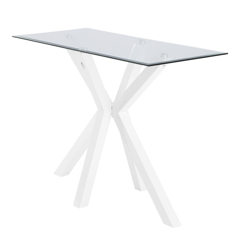 Lola 100cm Glass Top Console Table, White