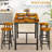 5-Piece Rustic Bar Table Set With 4 Stools - Space-Saving Kitchen Pub Table For Breakfast Nook, Apartment, Bar
