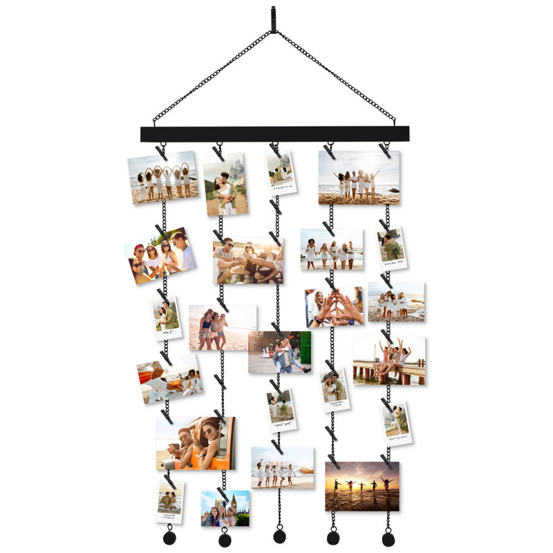 Hanging Photo Display With Clips - Wall Decor For Bedroom Or Dorm