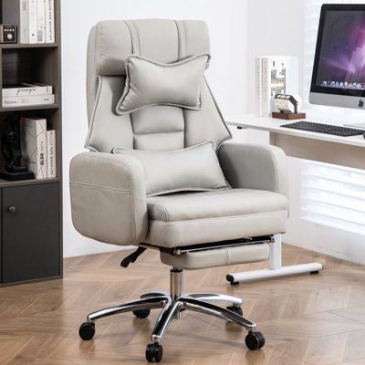 Fauteuil de bureau beige avec support lombaire respirant et rotatif