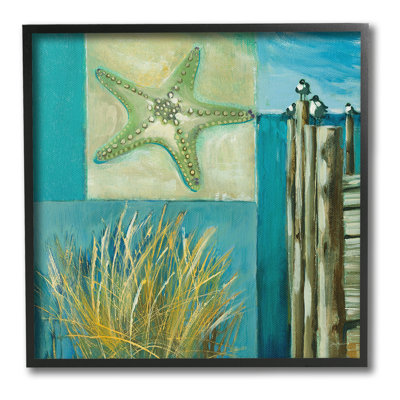 «Modern Beach Dock Collage», estampe numérique par Liz Jardine