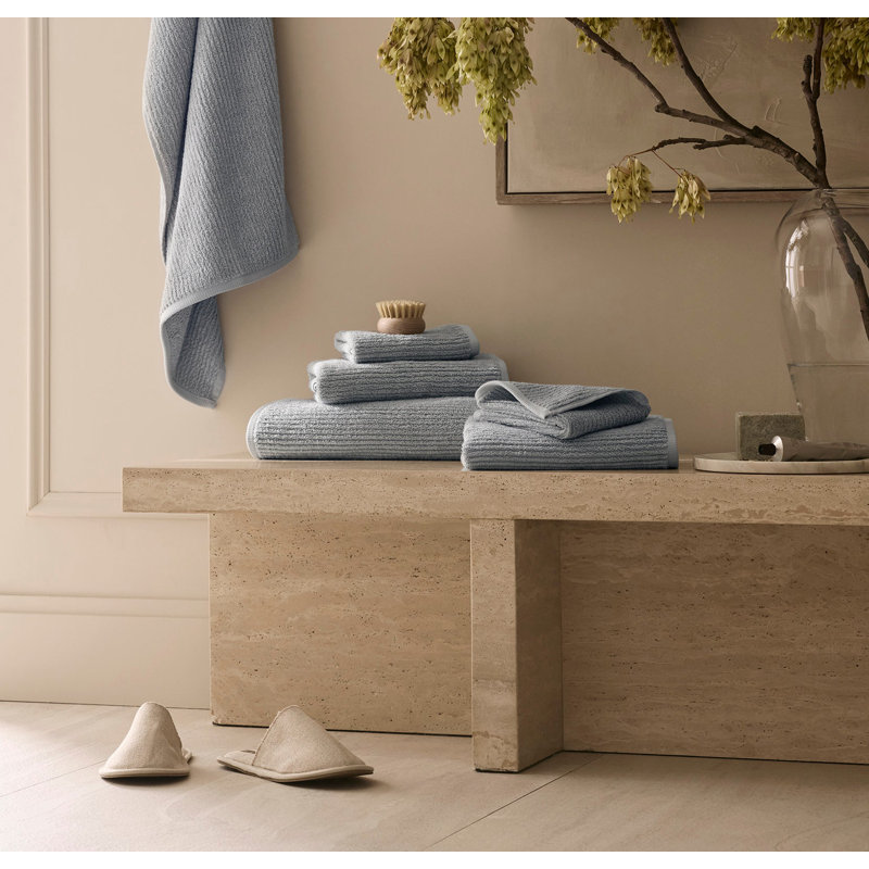 Turkish Ribbed Ribbed Bath Towel, Shore