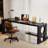 Black Rectangular Solid Wood desk-1478465194