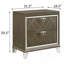 Table de chevet 2 tiroirs champagne foncé
