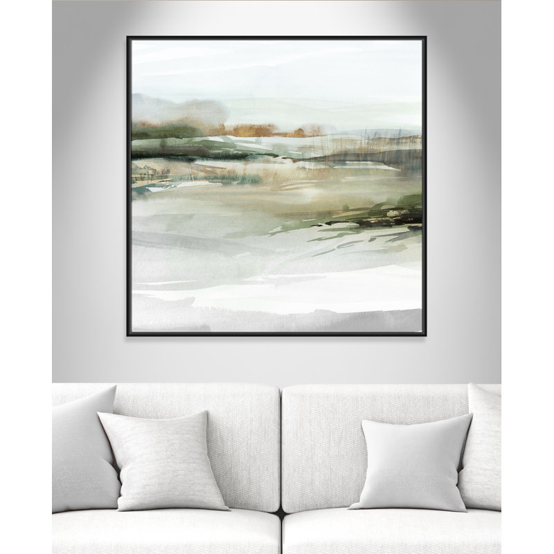 «Prologue II» par Isabelle Z, Toile avec cadre, L 41,5 po x H 41,5 po, Cadre flottant noir