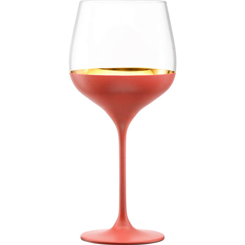 Oro Grand Burgundy 2.25 oz. Crystal Red Wine Glass, Coral