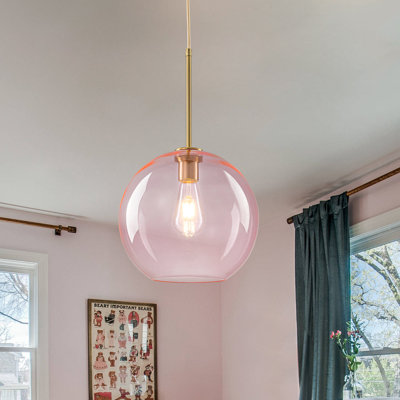 Honorius 1-Light Glass Globe Single Pendant