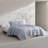 Calvin Klein Washed Percale Cotton Light Grey Queen Quilt Set-114842202-114842205