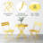 3-Piece Patio Bistro Set – Metal Frame Folding Patio Furniture, Outdoor/Indoor Bistro Table and Chairs Set, No Assembly Needed, for Balcony, Yard, Garden (Yellow)-1096802976