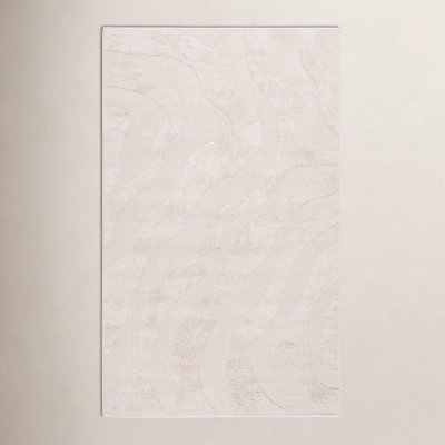 Mozie Ivory Washable Hand-Woven Cotton Rug