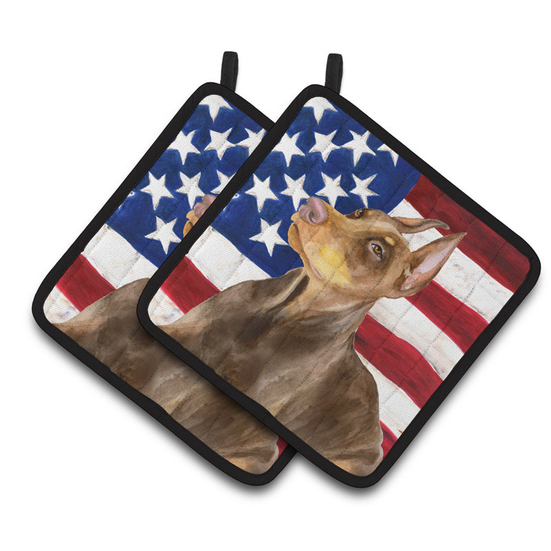 Cuisinier poignée caroline doberman pinscher patriotique