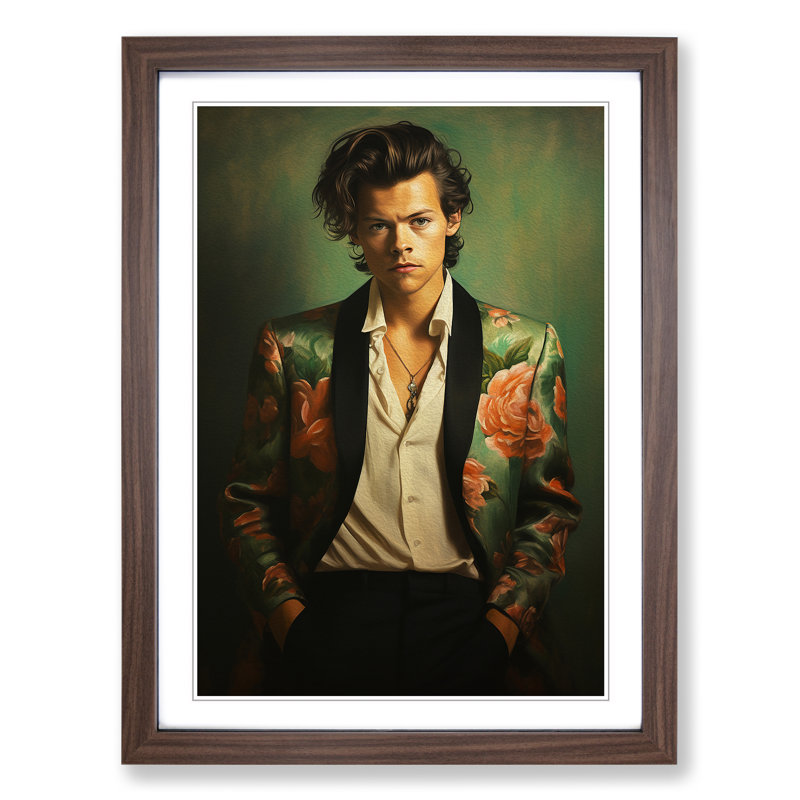 Harry Styles Classicism No.2 - Single Picture Frame Print on Wood, Walnut, 46cm H x 34cm W x 2cm D