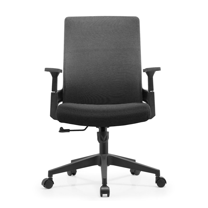 Chaise de bureau en coton avec appui-tête Safraz, Noir