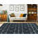 Tapis bleu / beige en laine touffeté à la main à motif géométrique Winona
