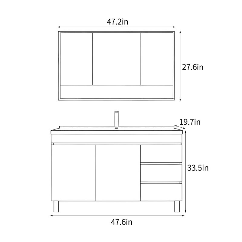 Armoire de salle de bain de style chinois