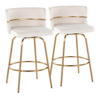 Tabouret de comptoir à hauteur fixe Glam / Art Deco de 26 po Cinch