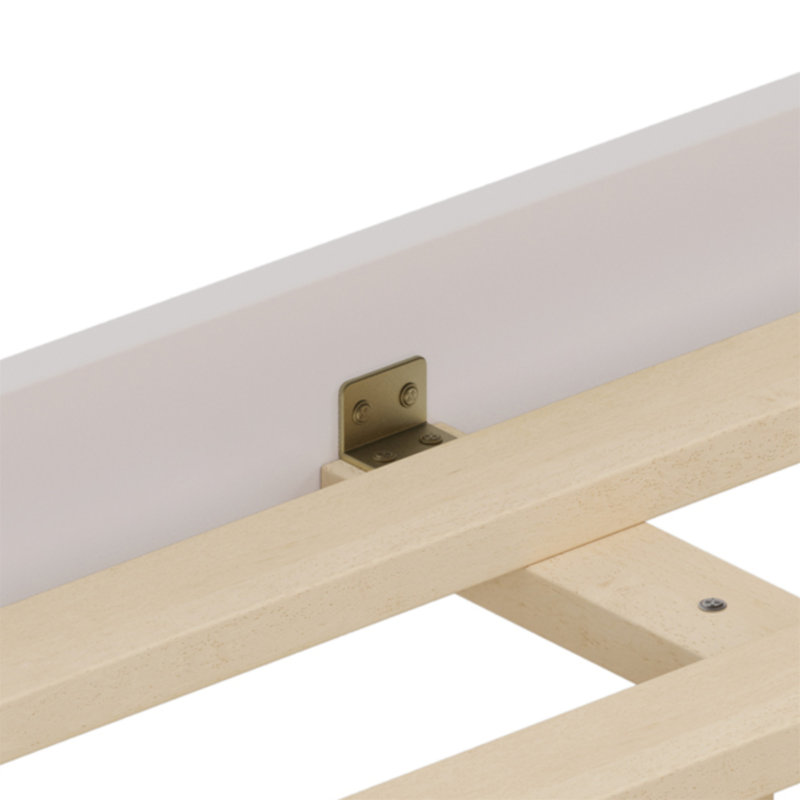 Lit moderne en bois avec tête de lit tapissier incurvée à DEL dissimulée, Grand lit