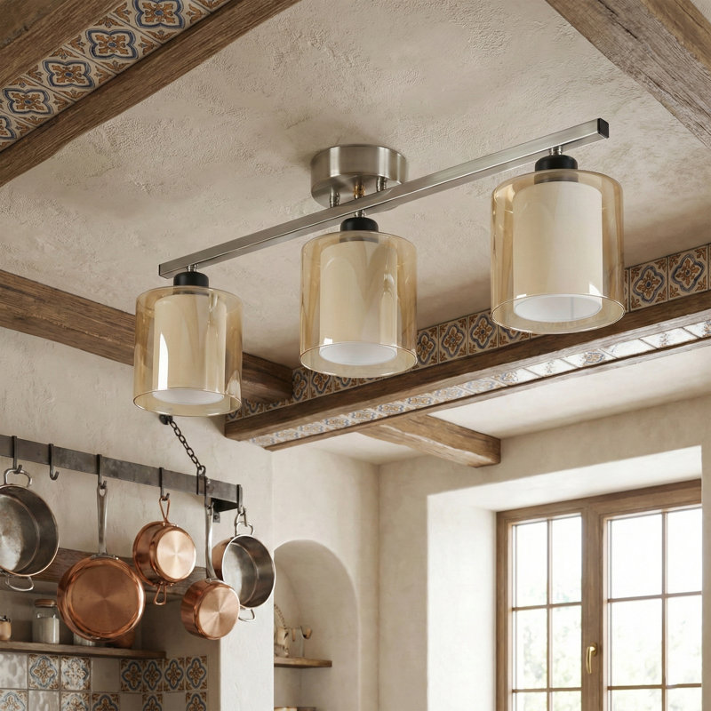 Plafonnier encastré cylindrique en verre Modern Modern, Chrome mat