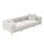 Canapé-lit convertible 3-en-1 de 97,7 po, canapé-lit coulissant à siège profond de 28,4 po, canapé moderne capitonné à boutons, canapé 4 places avec repose-pieds mobile pour appartement, bureau, chambre à coucher, gris clair