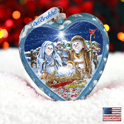 5'' Glass Holiday Shaped Ornament