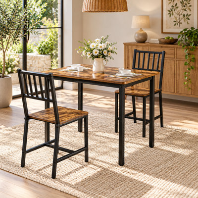 Ensemble de salle à manger 3 pièces pour petit espace, table de cuisine de 35 pouces et 2 chaises pour appartement