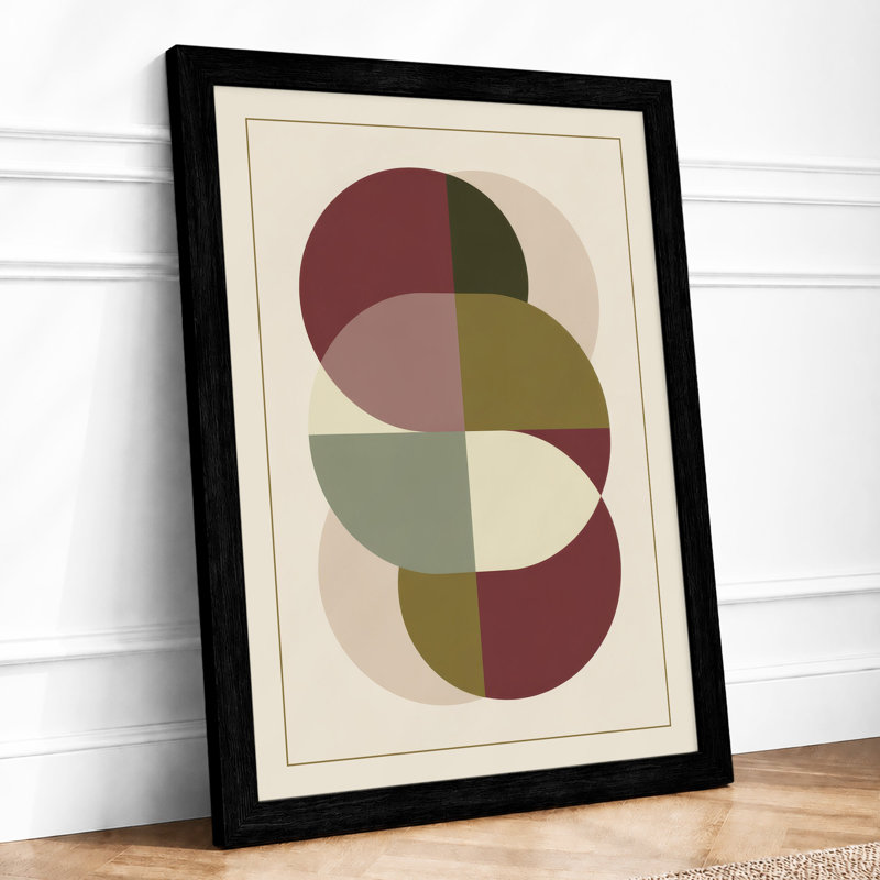 Interlocking Circles Mid-Century - Print, Black, A3 - 42.0 x 29.7 cm