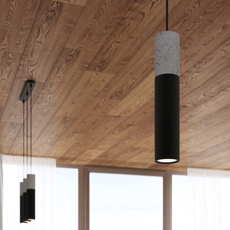 Amberle 3 - Light Cylinder Pendant, Black