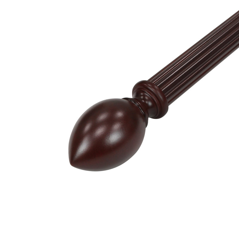 Wing Wood Egg Finials for 1-3/8 in. Curtain Rod, Antique Mahogany
