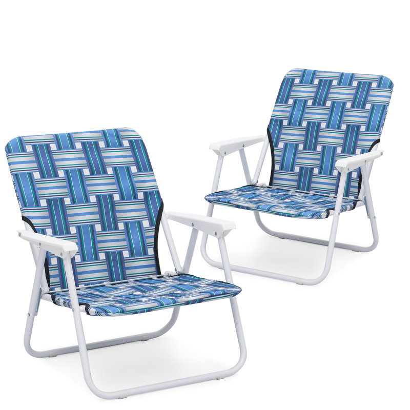 Chaise de plage pliante Buckhalter, Rayures bleues