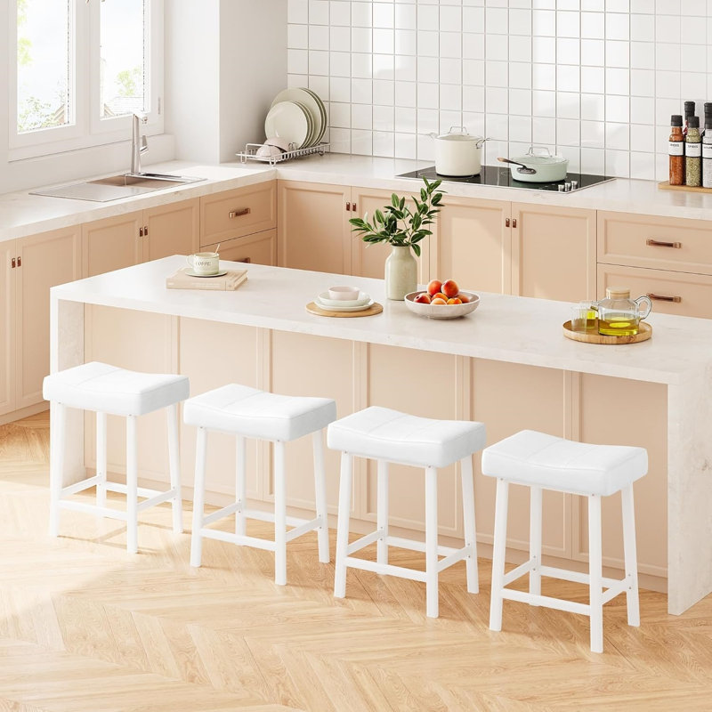 Counter Stool, White, White