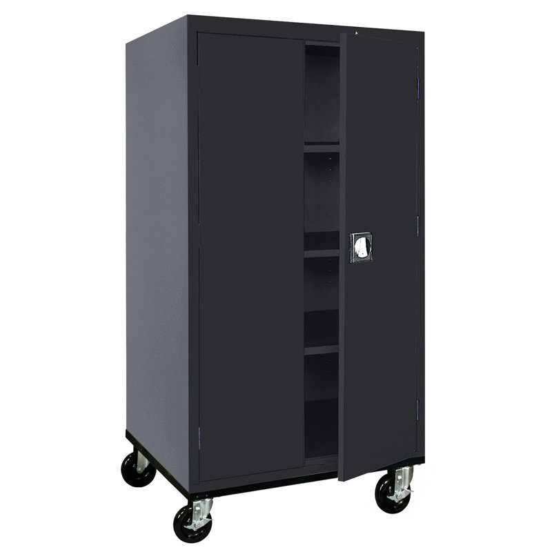 Armoire de rangement simple en acier de calibre 20 (H 72 po x l 36 po x P 24 po), Noir