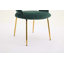 Ensemble de 1 chaise de salle à manger en tissu avec dossier incurvé et pieds en métal pour la cuisine ou la salle à manger-217921201