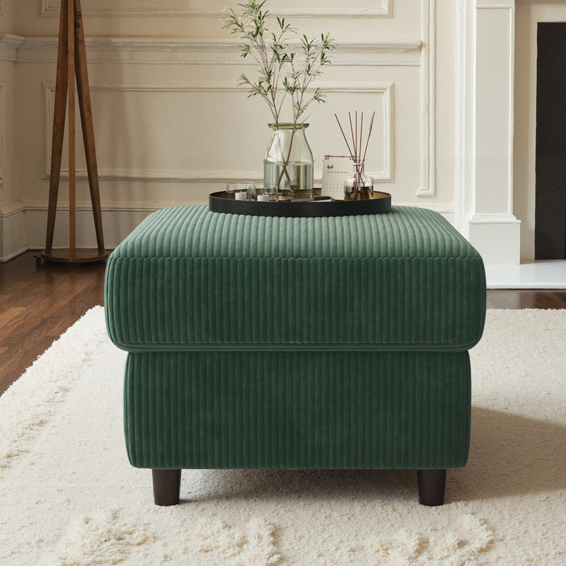 Ottoman, Green Corduroy